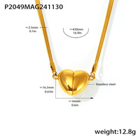 Changda Bijoux uniques Bijoux de couple plaqués or 18 carats Colliers magnétiques en acier inoxydable sans ternissement pour les couples