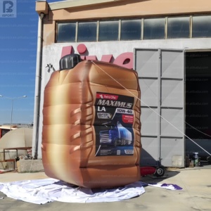 Botella de aceite inflable gigante con base, logotipo personalizado, modelo de botella de aceite para motor, contenedor de aceite grande con soporte para publicidad de eventos - Product Image 2