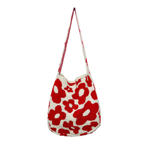Nuova Borsa a Mano Unisex 2024 di Design Coreano, in Maglia Crochet Traspirante, Alta Capacità, Tinta Unita, in Cotone - Product Image 3