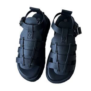 Zapatos Planos de <span class=keywords><strong>Mujer</strong></span> con Plataforma Alta, Nuevos, de Material PU, con Suela Gruesa, Sandalias Negras que Envuelven el Tobillo - Product Image 1