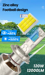 <span class=keywords><strong>หลอด</strong></span><span class=keywords><strong>ไฟ</strong></span> LED สำหรับรถยนต์ รุ่น Football Style Double Copper Tube 240w 24000LM รุ่น Faros H7 <span class=keywords><strong>H11</strong></span> 9005 9006 Canbus Luces H4 สำหรับ<span class=keywords><strong>ไฟ</strong></span>หน้ารถยนต์ - Product Image 2