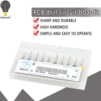 10pcs dalam Kotak Mata Bor Mini PCB 0.3mm hingga 1.2mm Baja Tungsten Karbida untuk Mesin Bor CNC Papan Sirkuit Cetak