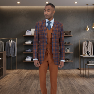 Veste sur mesure 100 % laine à col rond pour homme, simple boutonnage, style costume d'affaires, avec braguette zippée plissée, faite main, semi-respirante et antistatique - Product Image 3