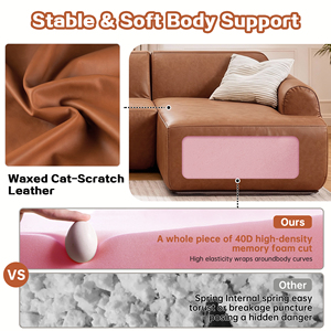 <span class=keywords><strong>Sofa</strong></span> Seksional Modular Bentuk L 105 inci - <span class=keywords><strong>Sofa</strong></span> Tanpa Rangka Terkompresi dengan Sarung yang Dapat Dilepas dan Dicuci - Product Image 4