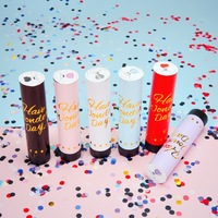 Canon à confettis miniature de 20 cm à ressort, design à torsion manuelle, cadeaux personnels multi-occasions, vente directe du fabricant