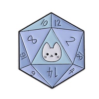 Pin Enamel Dadu Kustom D20, Pin Logam untuk Kerah, Hadiah Game Fantasi, Produsen Lencana Koleksi