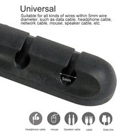 Organisateur de câbles de bureau en silicone, clips de rangement pour câbles USB et de données
