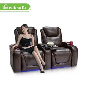Geeksofa Sectional Air Leather Home Cinema Theater Couch Lounge Reclining Sofa Chair Seating Seats For Living Room Furniture