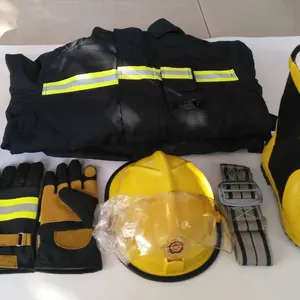 Pakaian Keselamatan Api Biru Dongker Bersertifikasi, Setelan Tahan Api Aramid Tahan Lama untuk Keamanan Api