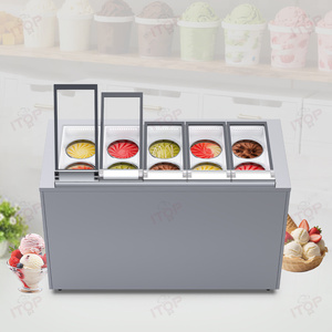 วางบนโต๊ะพื้นที่ขนาดเล็กจอแสดงผลไอศกรีมแบบอิตาลีตู้โชว์ไอศครีม - Product Image 1