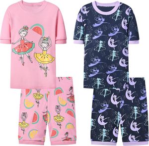 Set di pigiami estivi per bambini Set di pigiami estivi per bambini 4 pezzi Set di pigiami da bambina stampati personalizzati - Product Image 5