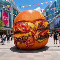 Modèle de hamburger gonflable géant personnalisé, résistant aux intempéries, accessoire durable pour les fêtes en plein air et les expositions dans les centres commerciaux