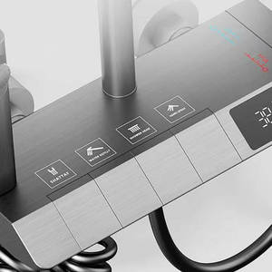 Système de douche complet moderne gris bronze en laiton avec clavier <span class=keywords><strong>piano</strong></span> <span class=keywords><strong>et</strong></span> affichage LED de la température - Product Image 6