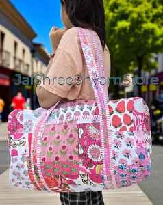 Stylish Cotton Quilted Duffle <b>Bag</b> Handcrafted Lightweight Travel <b>Bag</b> Large Capacity Durable Everyday Carry <b>Bag</b> For Men And Women - Product Image 6