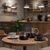 Ensemble de cafetière en verre pour café filtre, avec filtre, pot de service et carafe résistante à la chaleur, personnalisable avec logo, vente en gros