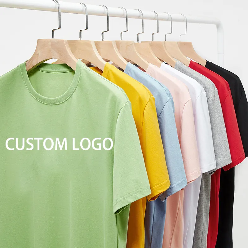 Camiseta blanca con impresión Digital de logotipo personalizado para hombre, camisa suave Unisex de talla grande, 100% algodón orgánico, Lisa