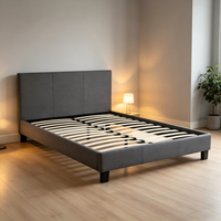 Lit rembourré moderne en mélange de lin de qualité supérieure, taille et couleur personnalisables, 180x200x100cm, aucun sommier tapissier nécessaire, mobilier de chambre