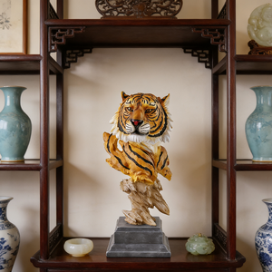 Escultura <span class=keywords><strong>de</strong></span> Resina <span class=keywords><strong>de</strong></span> Cabeza <span class=keywords><strong>de</strong></span> <span class=keywords><strong>Tigre</strong></span> Realista Hecha a Mano con Pose <span class=keywords><strong>de</strong></span> Patas Elevadas, Figura <span class=keywords><strong>de</strong></span> Animal Feroz para Exhibición en Escritorio y Estante - Product Image 2