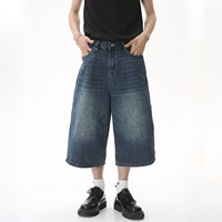 MTLCLOTHES Jean vintage homme taille mi-haute style coréen et hongkongais, denim délavé multicolore, coupe courte, jambe large évasée, nylon/coton, été