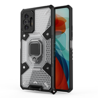 Coque de téléphone hybride en TPU, étui rigide Transparent à béquille pour Xiaomi Redmi Note 10 Pro à support de voiture
