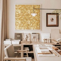 Autocollant mural adhésif en mosaïque de coquillages naturels, pour fond de mur teinté, sans joint, ajustement parfait, pour entrée et salle de bain