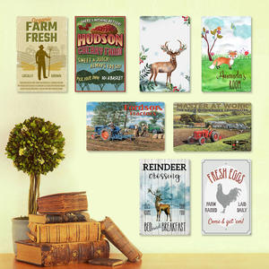 Rustique maison ferme 20*30CM Vintage métal signes en gros personnalisé ferme mur décor signe frais oeuf étain signe Animal métal affiche - Product Image 2