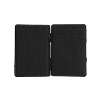 Tarjetero Pop-up Personalizable con Bloqueo RFID Antirrobo, Correa Elástica, Cartera Delgada de Cuero Genuino para Tarjetas de Crédito