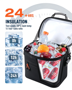New Design Tarpaulin Letter Pattern Casual Portable Leak-Proof Insulated 24L Zipper Closure Cooler <b>Bag</b> Beach Beverage Travel - Product Image 4