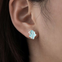 Boucles d'oreilles fantaisie en émail géométrique irrégulier pour femmes, argent sterling 925, boucles d'oreilles animales, bijoux fins personnalisés, vente en gros