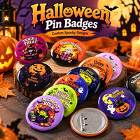 Broche bouton Halloween en étain, motifs mignons Citrouille, Squelette, Fantôme, Momie, Vampire, vente en gros en vrac, en stock, pour cadeaux de fête