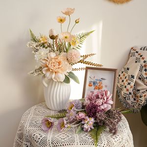 Bouquet de fleurs artificielles de pivoine Qingye Manyu pour mariage, décoration murale et transfrontalière - Product Image 2