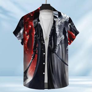 Camisa Hawaiana Personalizada con Diseño <span class=keywords><strong>de</strong></span> Fantasma Gótico, Inspirada en Dark Souls, con Estampado <span class=keywords><strong>de</strong></span> Inyección <span class=keywords><strong>de</strong></span> Tinta, Disfraz <span class=keywords><strong>de</strong></span> Halloween <span class=keywords><strong>para</strong></span> Hombre - Product Image 2
