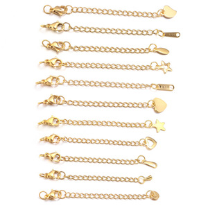 Extensor de Collar de Acero Inoxidable con Baño de Oro de 18K Resistente al Agua - <span class=keywords><strong>Cierre</strong></span> de Langosta - Extensor de Pulsera - Cadena Extensora - Product Image 1