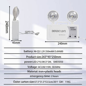 Tuoming Emergency <b>Light</b> For Home High Brightness Plastic Dc Mode Double Headlight Led Emergency Twinspot <b>Light</b> - Product Image 2