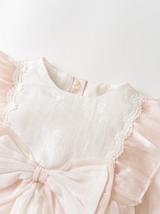 Body Primaverile per Neonata a Maniche Lunghe con Pizzo, Tutina con Fascia per Capelli e Fiocco, <span class=keywords><strong>Abbigliamento</strong></span> per <span class=keywords><strong>Bambina</strong></span> - Product Image 4