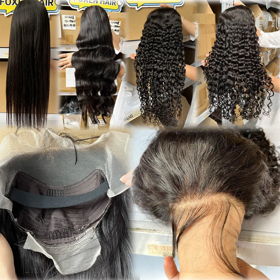 Fuxin Hair Raw Readymade Single Knot Skin Like Hd Lace Frontal Wig Cheap Deep Wave 13X6 Human Hair Lace Front Wig For Women