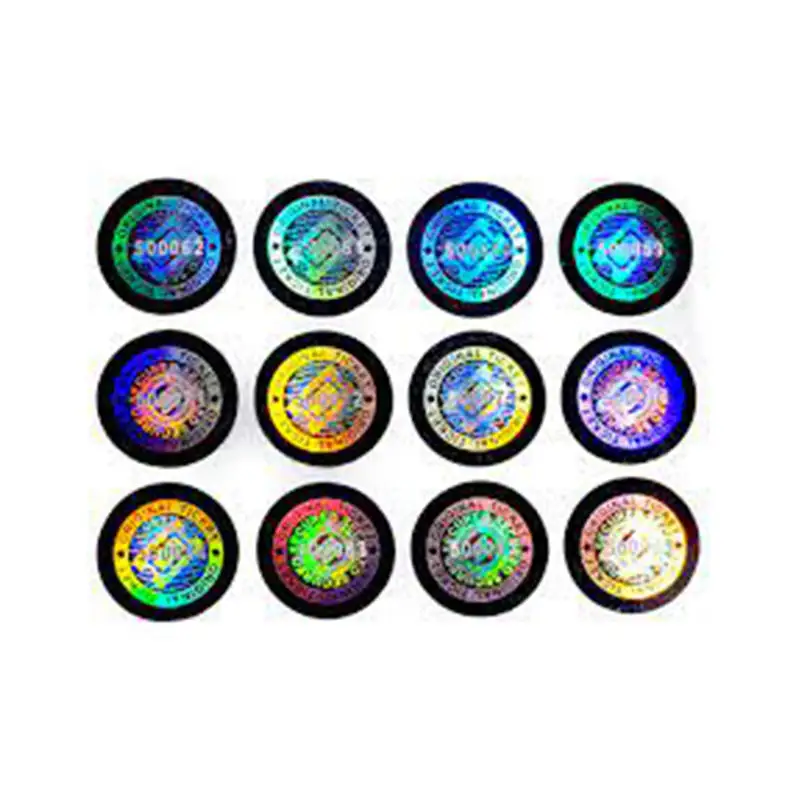 Benutzer definierte holo graphische runde Scratch-Off-Aufkleber Selbst klebende Peel and Stick DIY Circle Scratch-Off-Aufkleber Hologramm-Etiketten