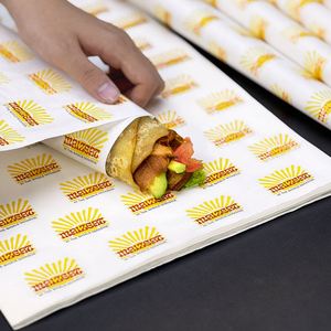 Custom Disposable Eco-Friendly Recyclable Greaseproof PE Coated Burrito Wrapper Mexican Tortilla Breakfast Taco Snack Pizza - Product Image 1