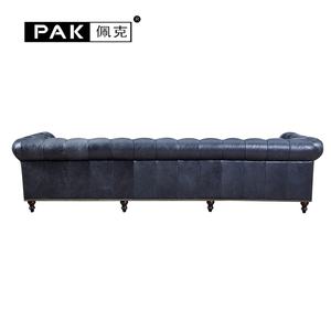 أريكة فاخرة مخصصة عتيقة <span class=keywords><strong>3</strong></span> مقاعد من الجلد الطبيعي مقطعية لغرفة المعيشة ، طقم أثاث منزلي للفنادق والفيلات - Product Image 5