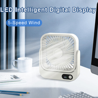 Kipas Meja Mini Digital Bertenaga Baterai Listrik DC Portabel untuk Pendingin Laptop Komputer, Penggunaan Luar Ruangan & Mobil