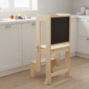 Tour d'apprentissage en bois réglable pour enfants, échelle à marches, mobilier moderne pour tout-petits, idéal pour la chambre et l'école - Product Image 4