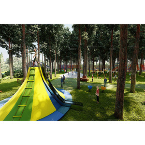 Conception de terrain de jeux pour adultes en plein air, ensemble de terrain de jeux pour enfants à l'école, parc forestier d'aventure - Product Image 1