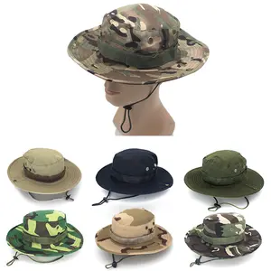 Camouflage Bucket Hat Summer Men Camo Boonie Hats Outdoor Hunting Hiking Fishing Climbing Fisherman Cap