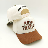 Casquette de baseball personnalisée bicolore avec patch tissé OTTO, casquettes structurées à 5 panneaux, logo blanc, haute qualité, casquettes de sport, casquettes trucker à visière plate
