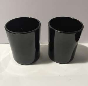 Bocaux à bougies en verre noir givré parfumé de 10 oz, vides, avec couvercle en bois ou en métal - Product Image 5