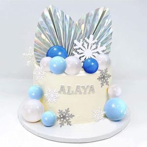 44 PCS Snowflake Cake Toppers <strong>Frozen</strong> Cake Toppers Blue Ball Cake <strong>Decoration</strong> for Wedding <strong>Decoration</strong> Supplies - Product Image 5