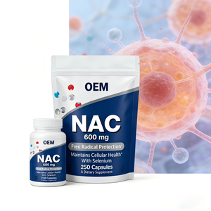 <span class=keywords><strong>NAC</strong></span> 600 มก. เอ็น-อะซีทิลซิสเทอีน ผสมซีลีเนียม |   แคปซูลมังสวิรัติ 250 แคปซูล |   ผลิตภัณฑ์เสริมอาหารปลอดจีเอ็มโอ ปราศจากกลูเตน รับผลิตแบบ OEM ตามความต้องการ - Product Image 3