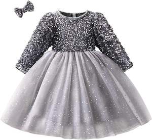 Abito da Principessa da Bambina per Feste a Maniche Lunghe con Stampa Personalizzata e Paillettes, Grande Successo di Vendite - Product Image 2