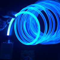 Bande de guidage lumineux transparente de 6,0 mm, fibre optique en plastique à émission latérale, fibre optique à changement de couleur arc-en-ciel