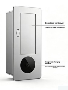 Escritorio Empotrado de Aluminio con Carga Inalámbrica y WIFI Integrado para Oficinas y Mesas de Trabajo - Product Image 2